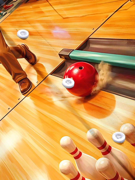 Bowling Alley Sports Fun Scene Men's Pocket Short Sleeve Shirts
