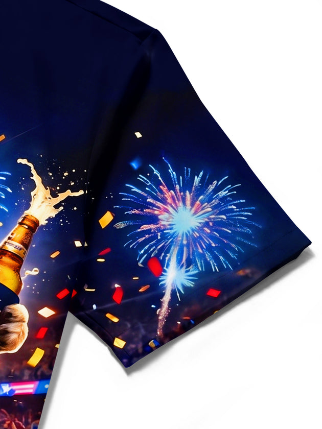 USA Team Victory Bulldog Independence Day Men's Pocket Short Sleeve Shirts