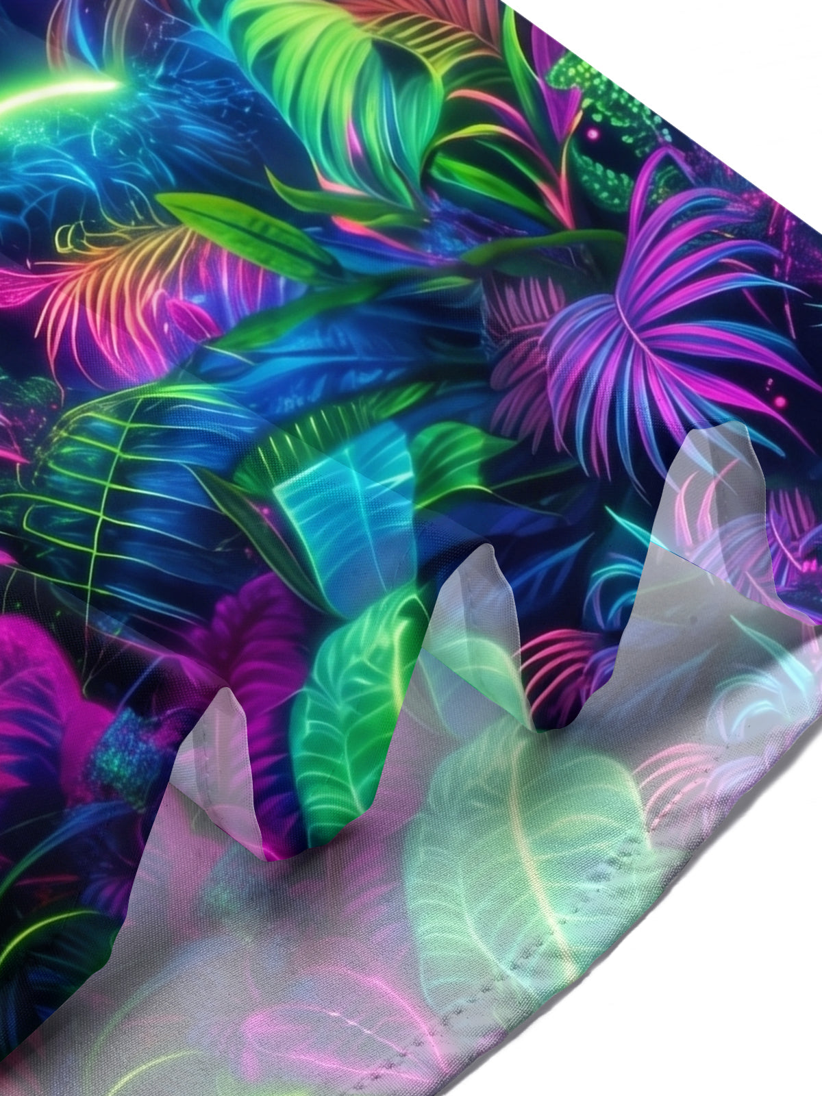 Colorful Fluorescent Hawaiian Neon Jungle Birds Men's Pocket Short Sleeve Shirts