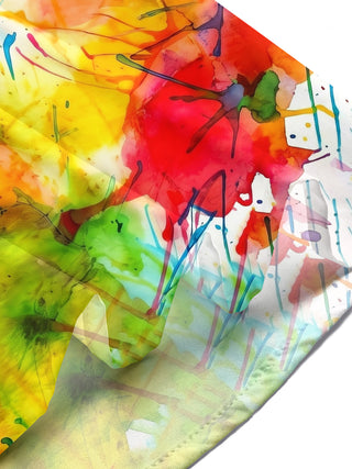 Art Colorful Watercolor Splash Men's Pocket Short Sleeve Shirts