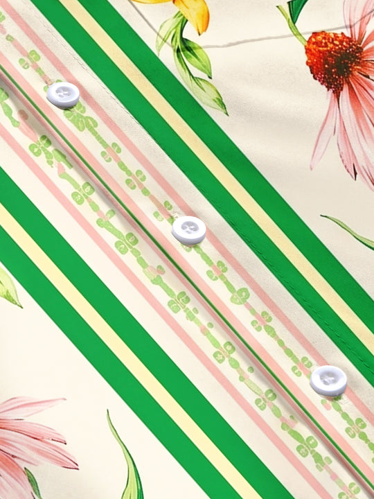 Hawaiian Tropical Floral Men's Pocket Short Sleeve Shirts