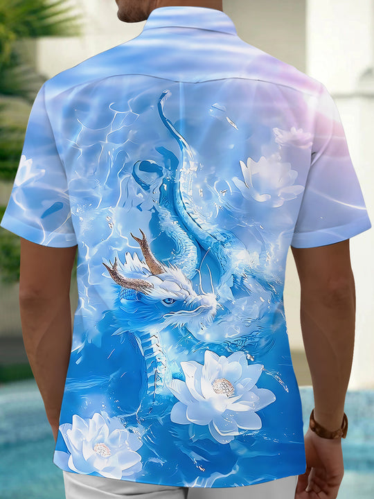 Dragon Lotus Men's Pocket Short Sleeve Shirts