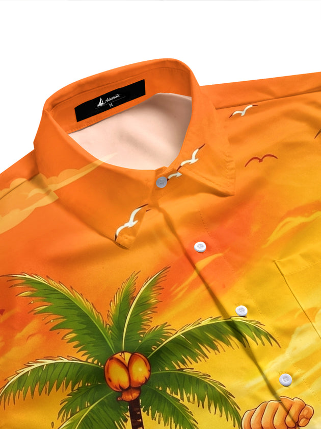 Hawaiian Vacation Santa Claus Men's Pocket Short Sleeve Shirts