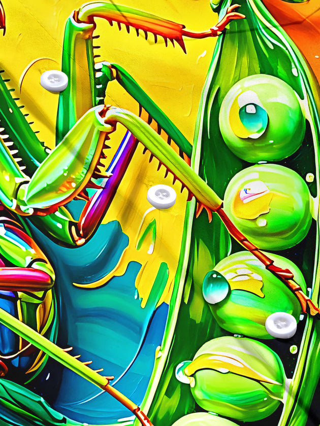 Colorful Mantis & Pea Pod Men's Pocket Short Sleeve Shirts