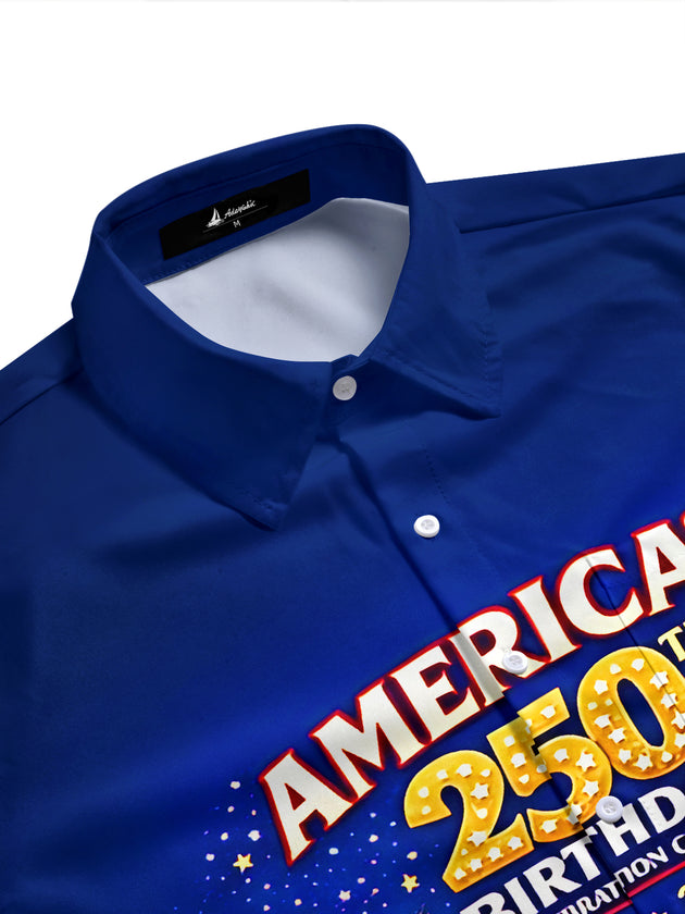 America's 250th Birthday Cruise Celebration Men's Pocket Short Sleeve Shirts
