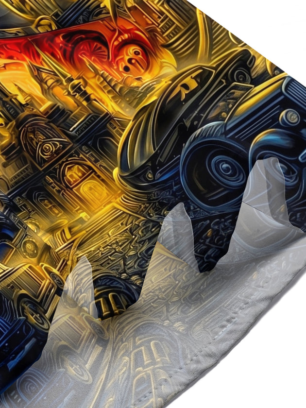 Psychedelic Surreal Abstract Art Men's Pocket Short Sleeve Shirts