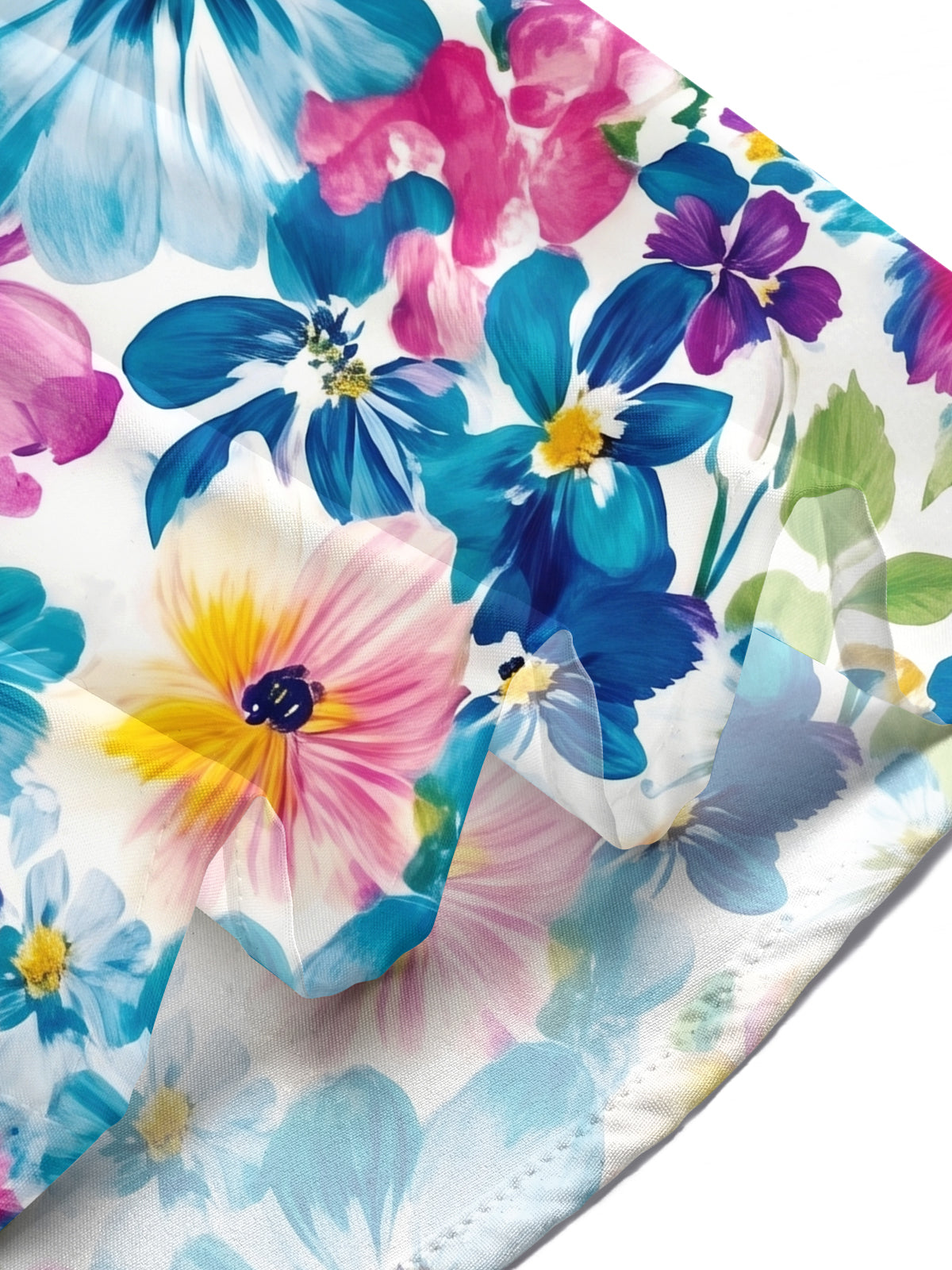 Hawaiian Colorful Tropical Floral Men's Pocket Short Sleeve Shirts