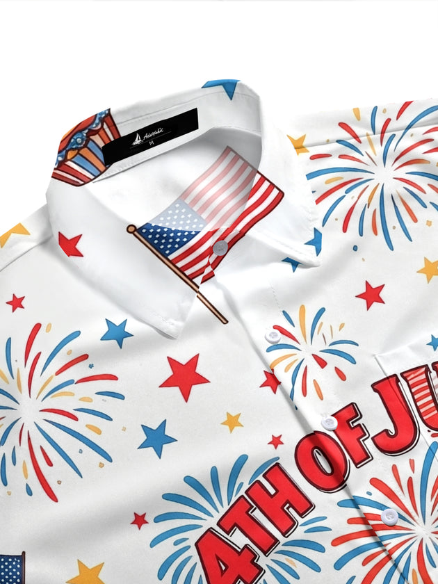 Independence Day 4Th Of July Hamburger And Hot Dog Fun Tug-Of-War Men's Pocket Short Sleeve Shirts