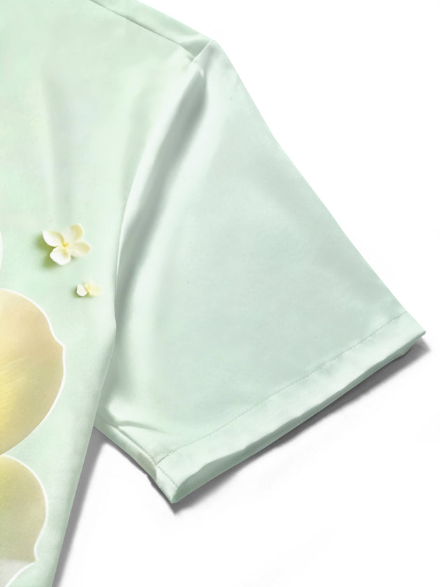 Landscape And Floral Men's Pocket Short Sleeve Shirts