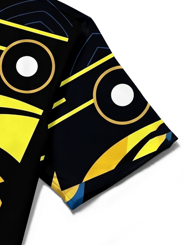 Abstract Face Art Men's Pocket Short Sleeve Shirts
