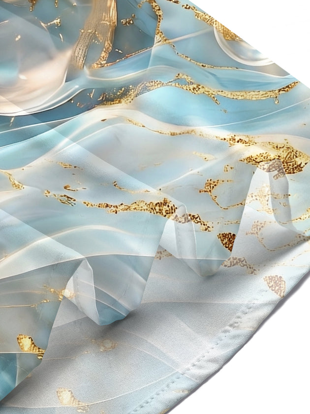 Gold Foil Bubble Fluid Art Men's Pocket Short Sleeve Shirts