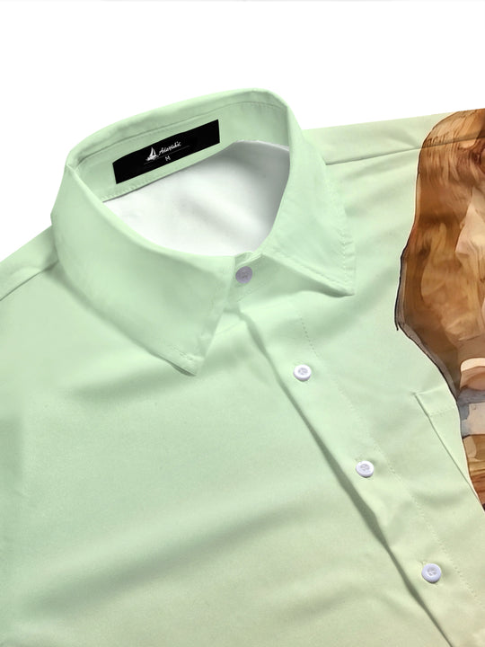 Vintage Art Watercolor Elephant Men's Pocket Short Sleeve Shirts