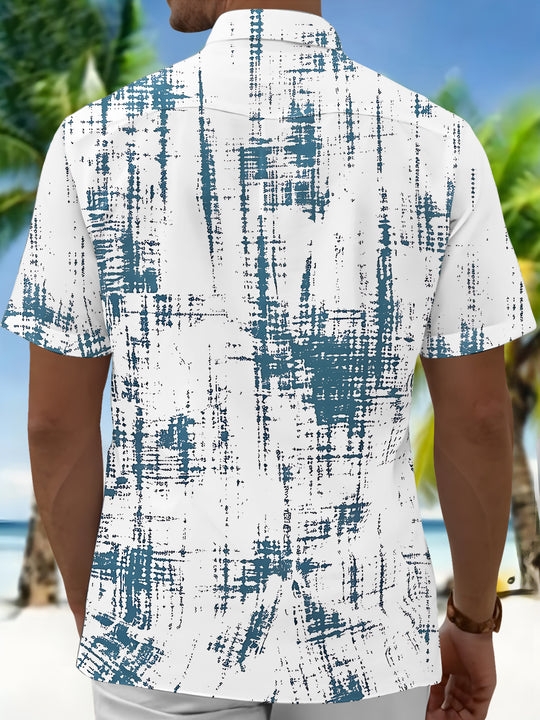 Art Tie-Dye Abstract Brush Texture Men's Pocket Short Sleeve Shirts