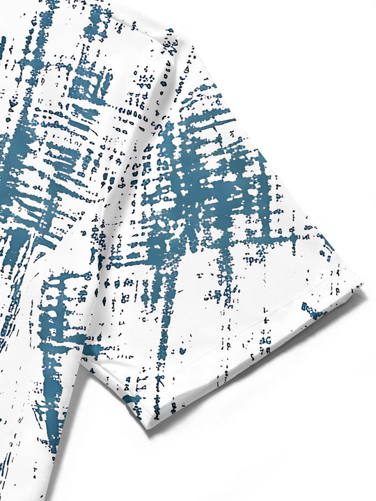 Art Tie-Dye Abstract Brush Texture Men's Pocket Short Sleeve Shirts