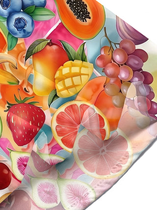 Hawaiian Tropical Colorful Fresh Fruit Men's Pocket Short Sleeve Shirts
