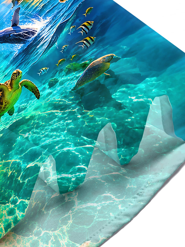 Puerto Rico Flag Tropical Hawaii Animal Ocean World Men's Pocket Short Sleeve Shirts