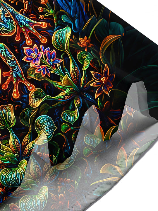 Dark Scorpion Frog Tribe Flame Pattern Men's Pocket Short Sleeve Shirts