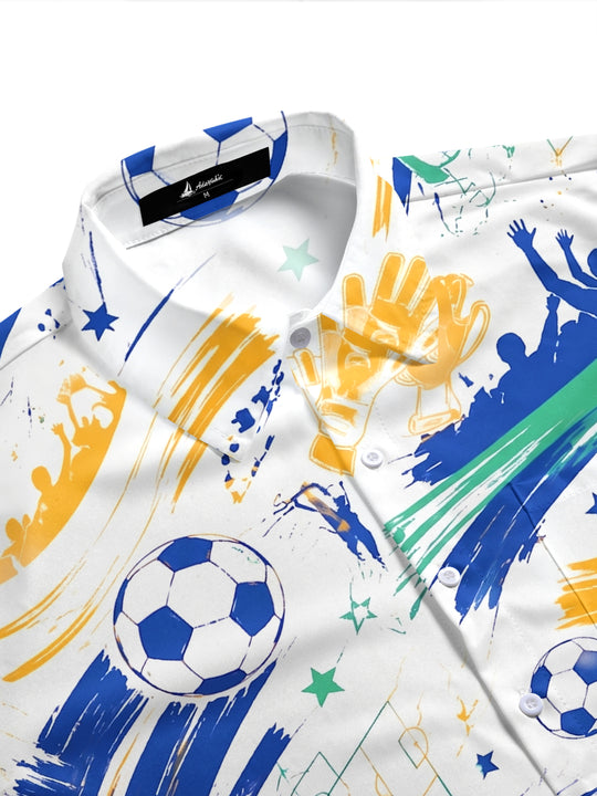 Art Football Sports Men's Pocket Short Sleeve Shirts
