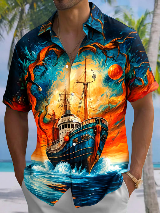 Boat Men's Pocket Short Sleeve Shirts