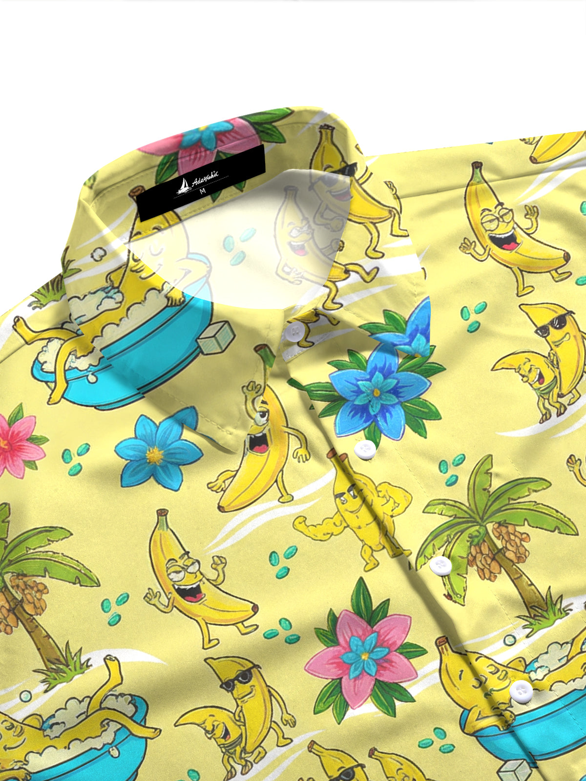Women's aloha print half sleeve shirt side angle