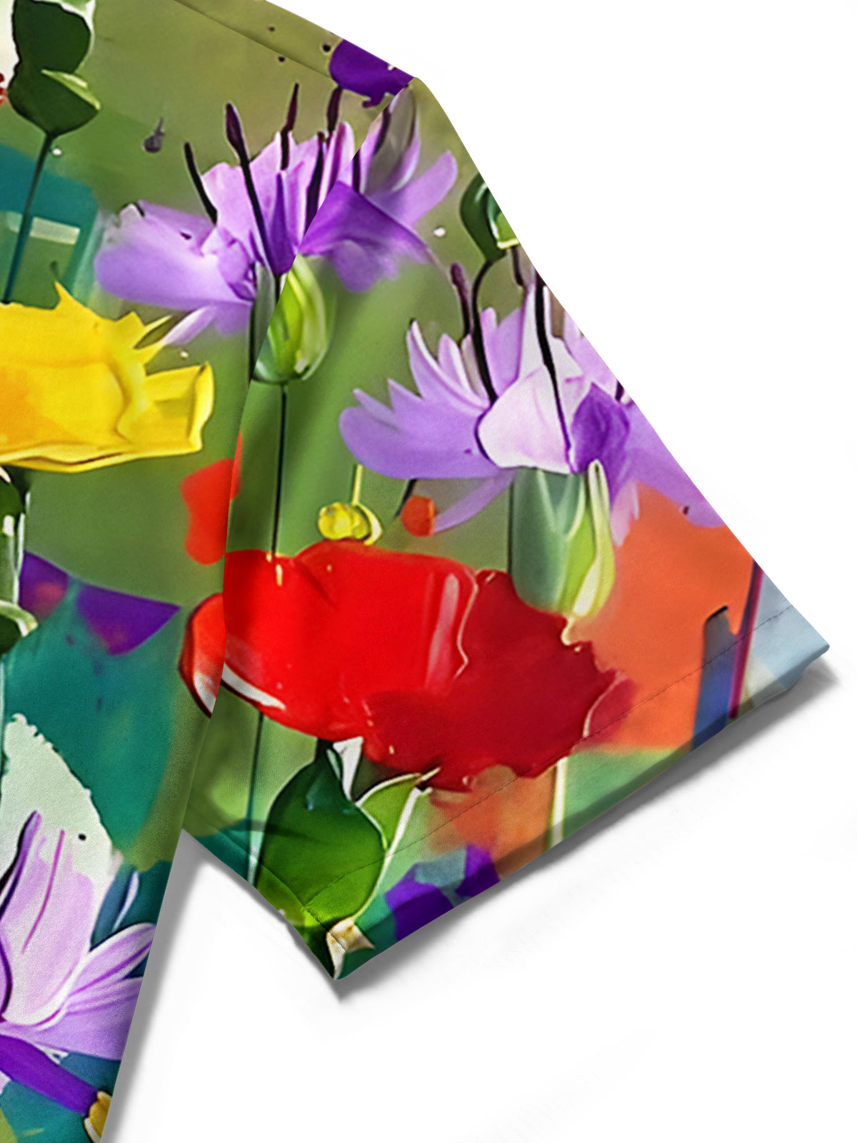 women's floral shirt close-up short sleeve