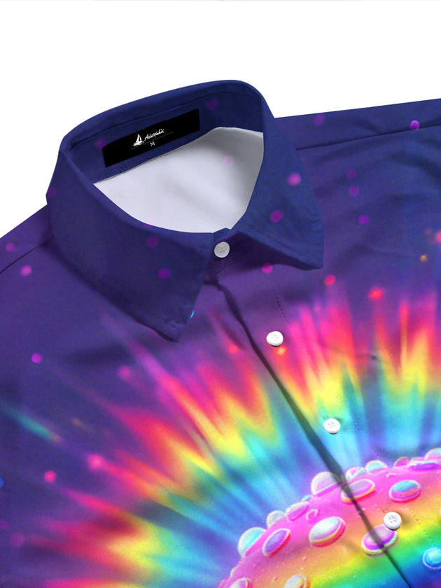 women's nature print shirt side view