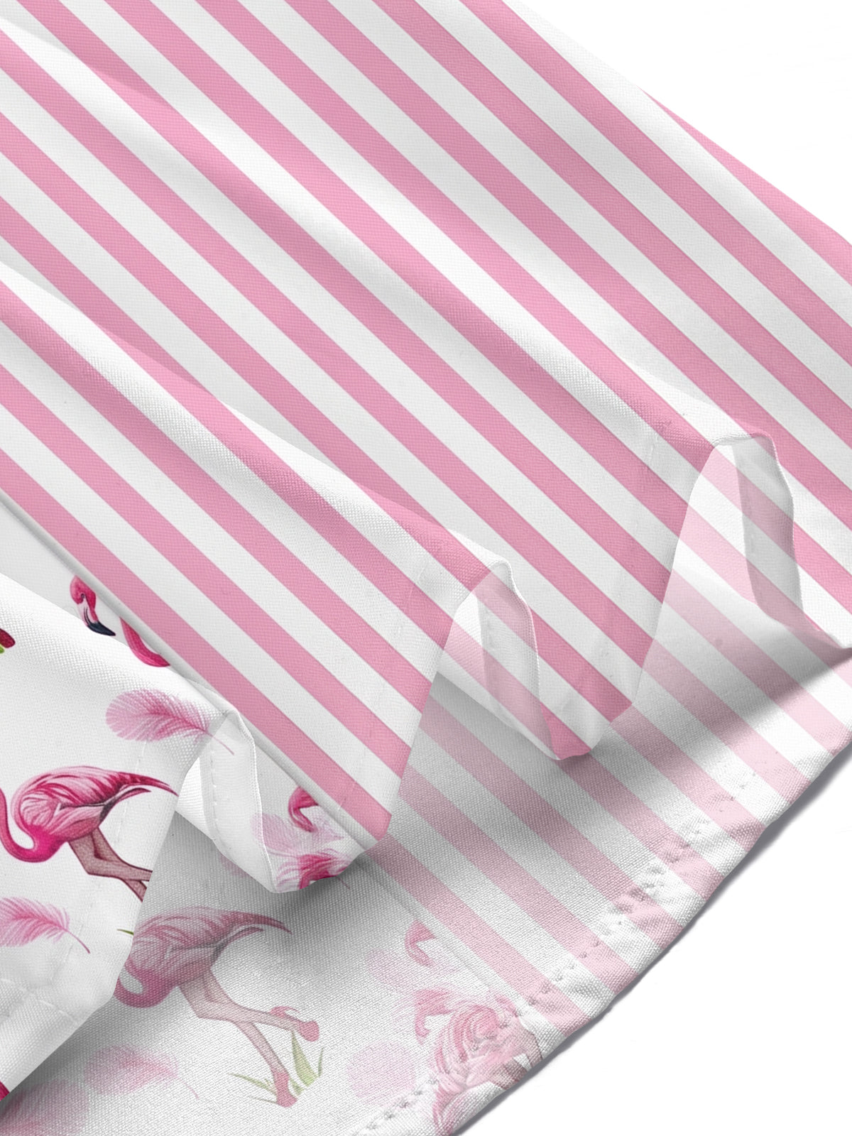 women's flamingo stripe print short sleeve shirt lifestyle front view