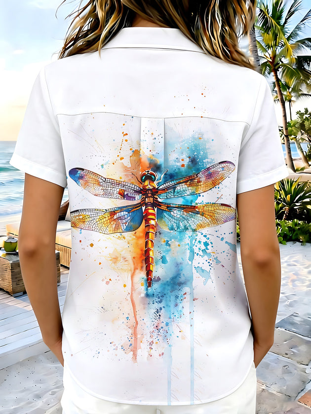 women's mythical print shirt back view
