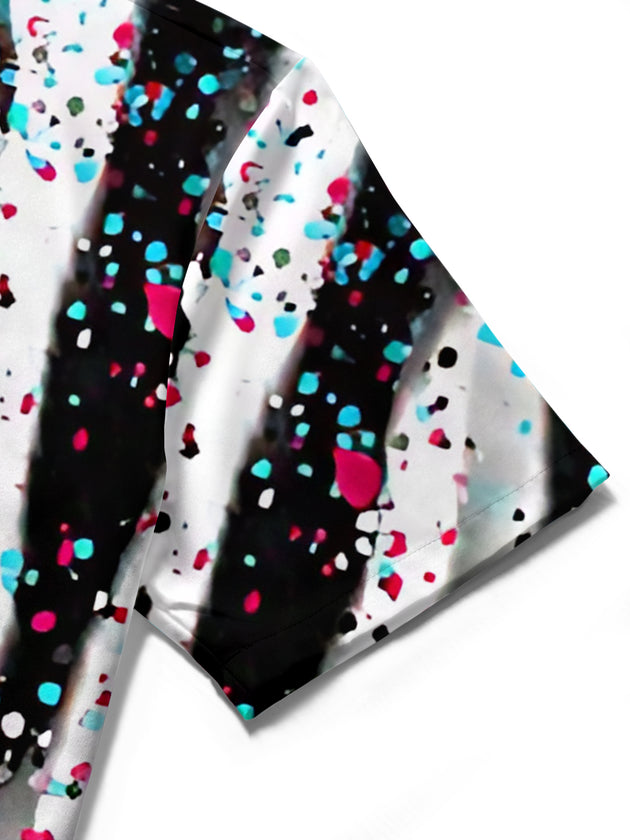 women's printed shirt close-up short sleeve