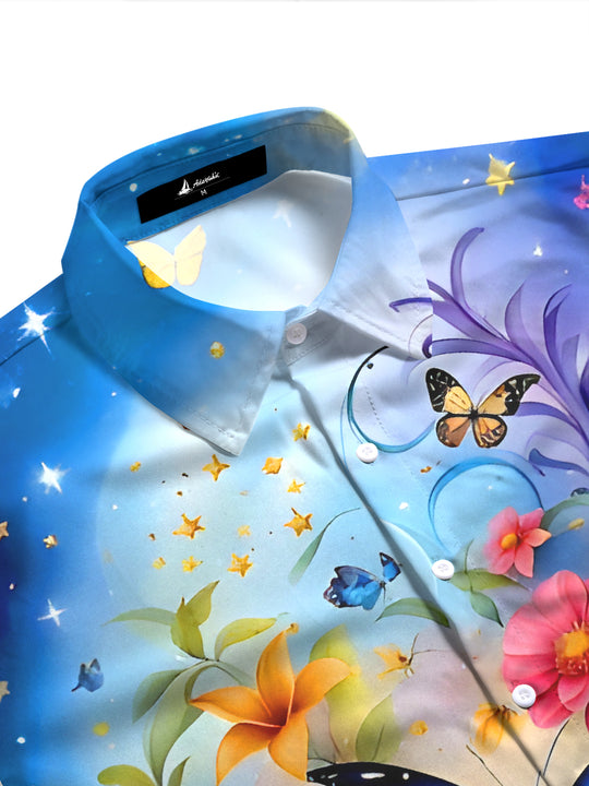 women's botanical shirt side view