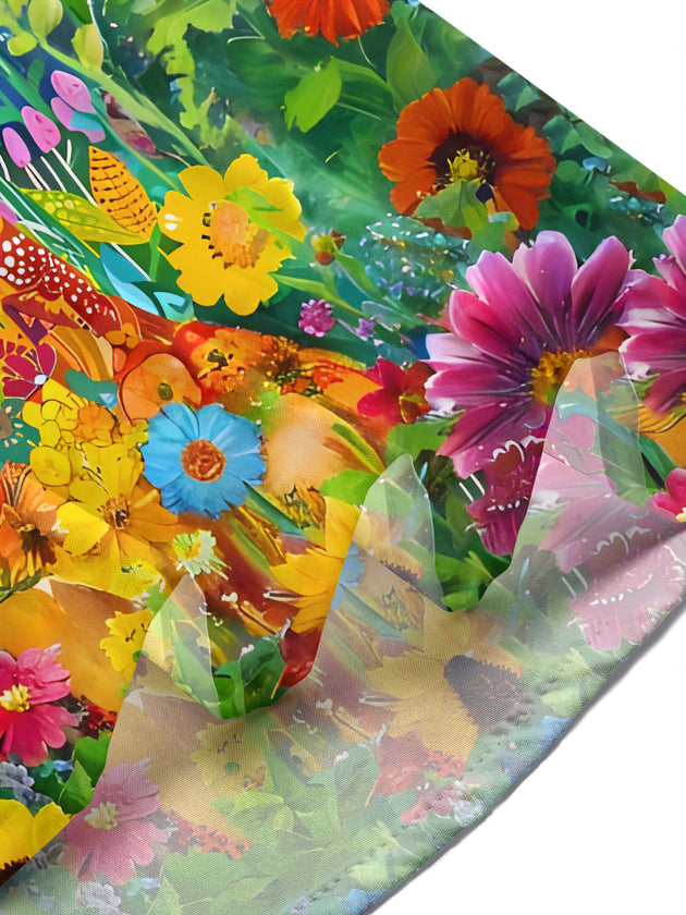 Colorful Floral Dachshund Art Women's Short Sleeve Shirts