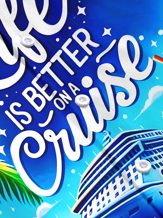 Hawaiian Tie Dye Life Is Better On A Cruise Women's Short Sleeve Shirts