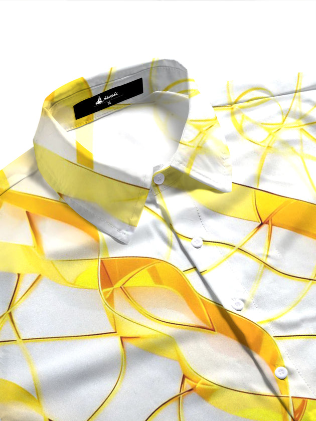 Abstract Art Golden Ribbon Women's Short Sleeve Shirts