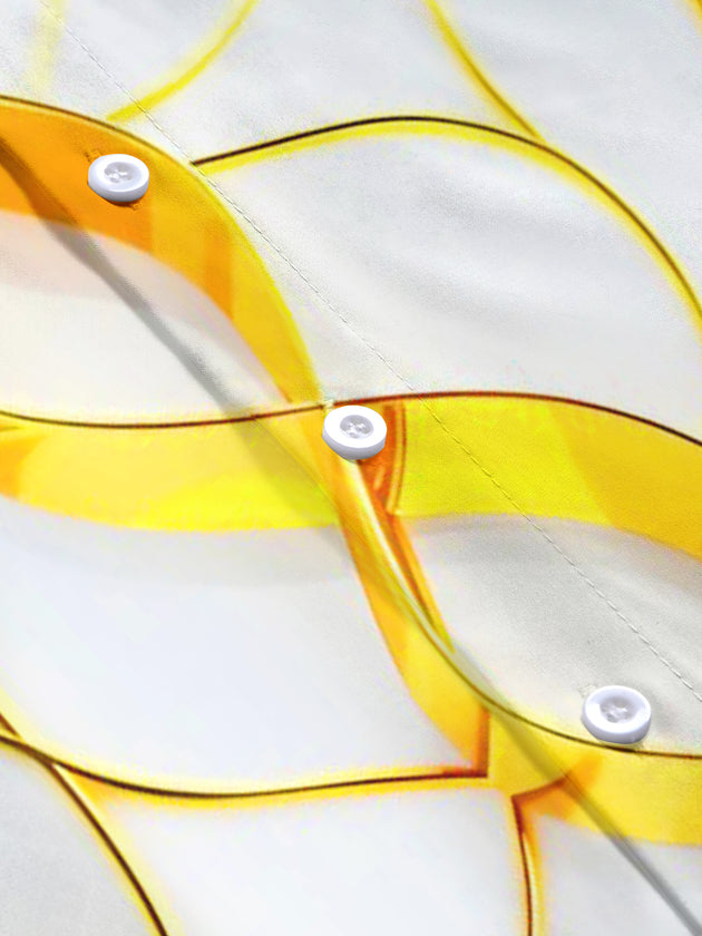 Abstract Art Golden Ribbon Women's Short Sleeve Shirts
