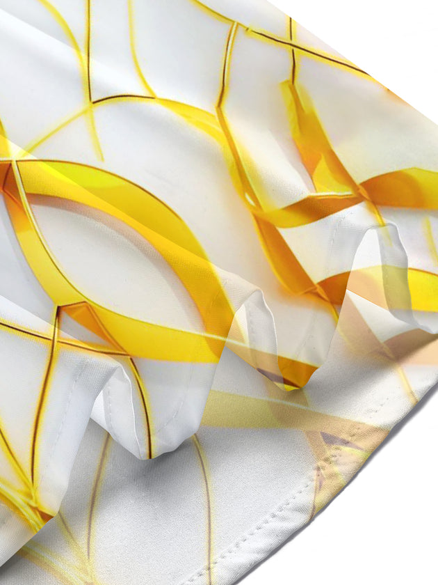 Abstract Art Golden Ribbon Women's Short Sleeve Shirts