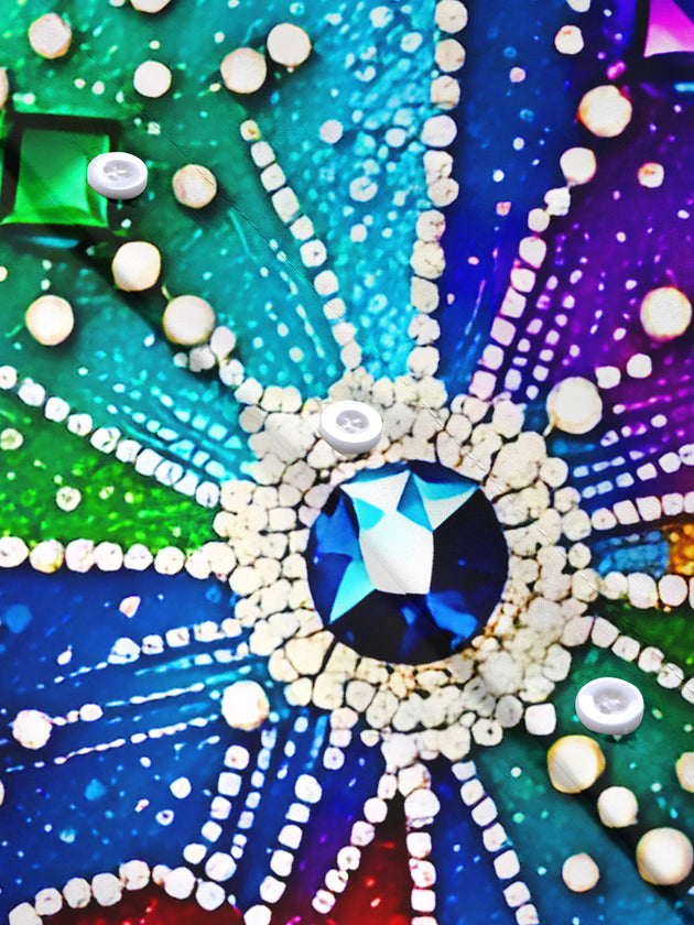 Colorful Gemstone Sparkle Women's Short Sleeve Shirts