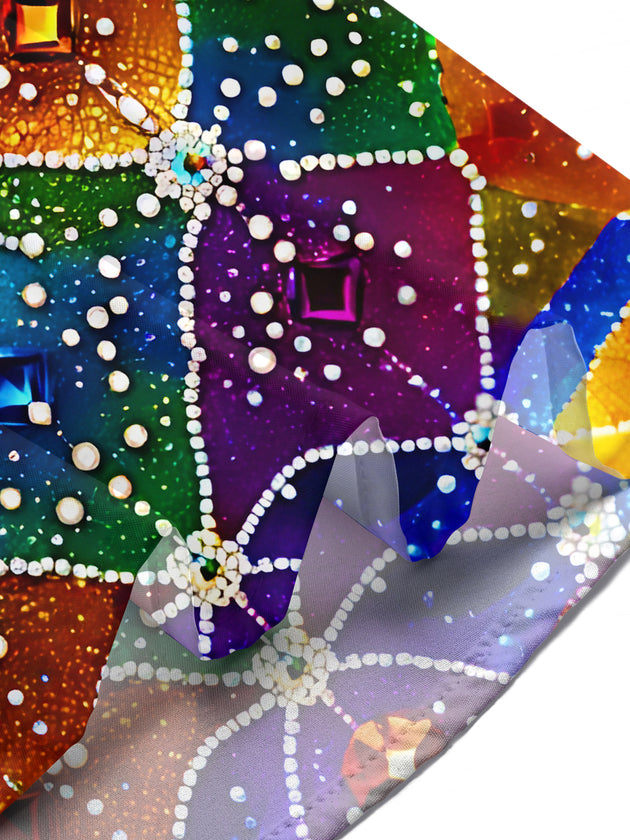 Colorful Gemstone Sparkle Women's Short Sleeve Shirts