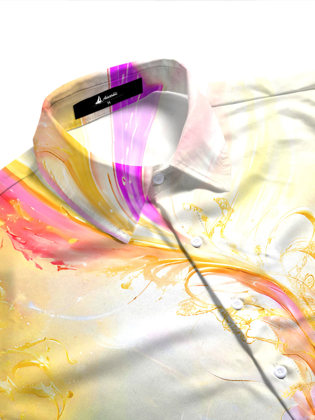 Abstract Swirl Gradient Art Women's Short Sleeve Shirts
