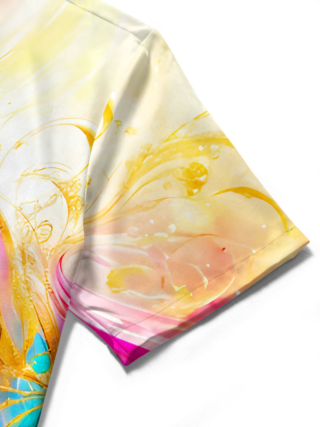 Abstract Swirl Gradient Art Women's Short Sleeve Shirts