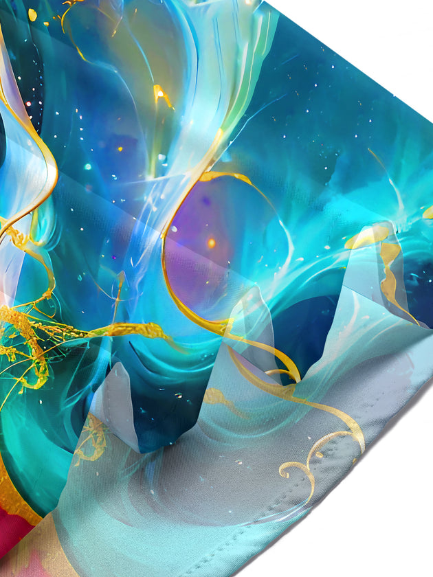 Abstract Swirl Gradient Art Women's Short Sleeve Shirts