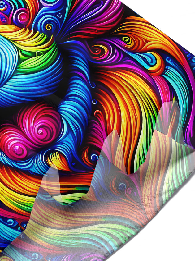 Psychedelic Colorful Dog Women's Short Sleeve Shirts