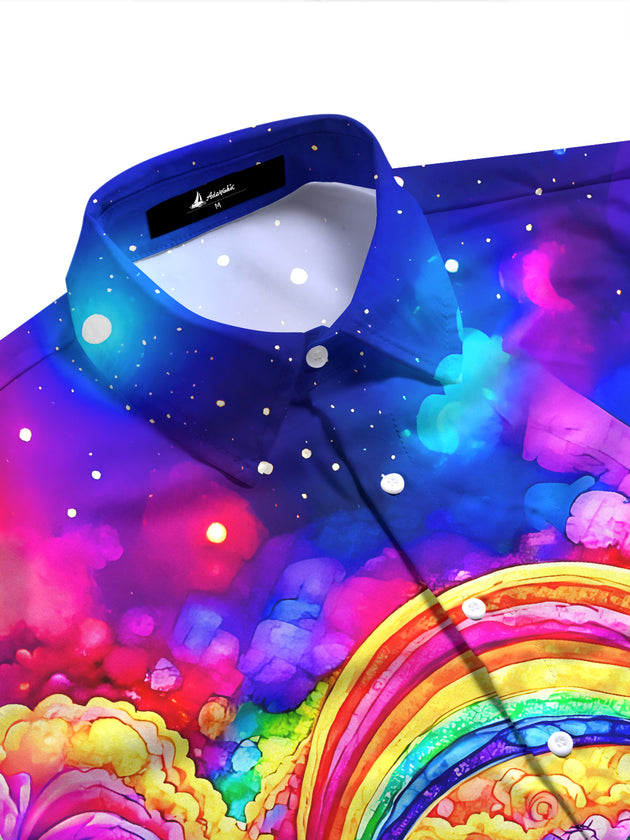 Hippie Peace Tie Dye Train Psychedelic Women's Short Sleeve Shirts