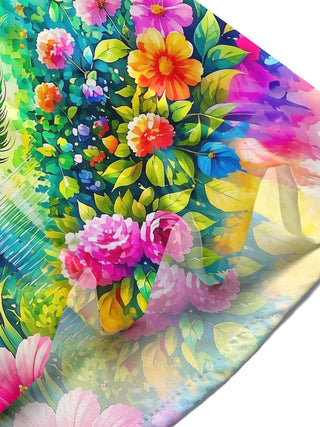 Music Guitar Dancer Watercolor Colorful Floral Women's Short Sleeve Shirts