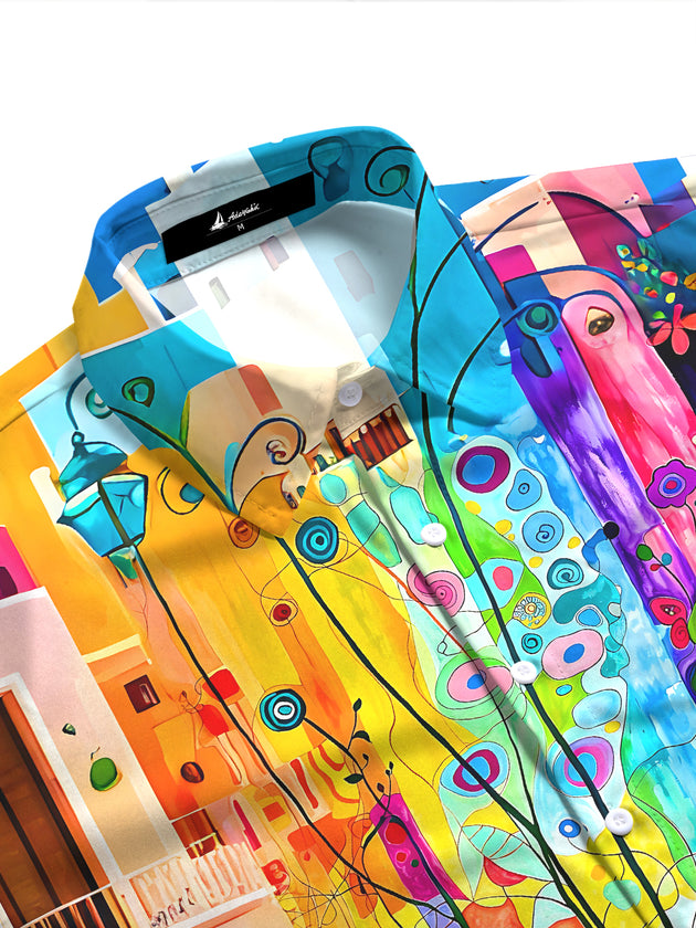 Abstract Art Floral Women's Short Sleeve Shirts