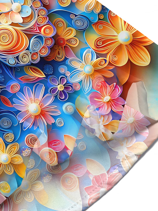 3D Colorful Butterfly And Floral Women's Short Sleeve Shirts