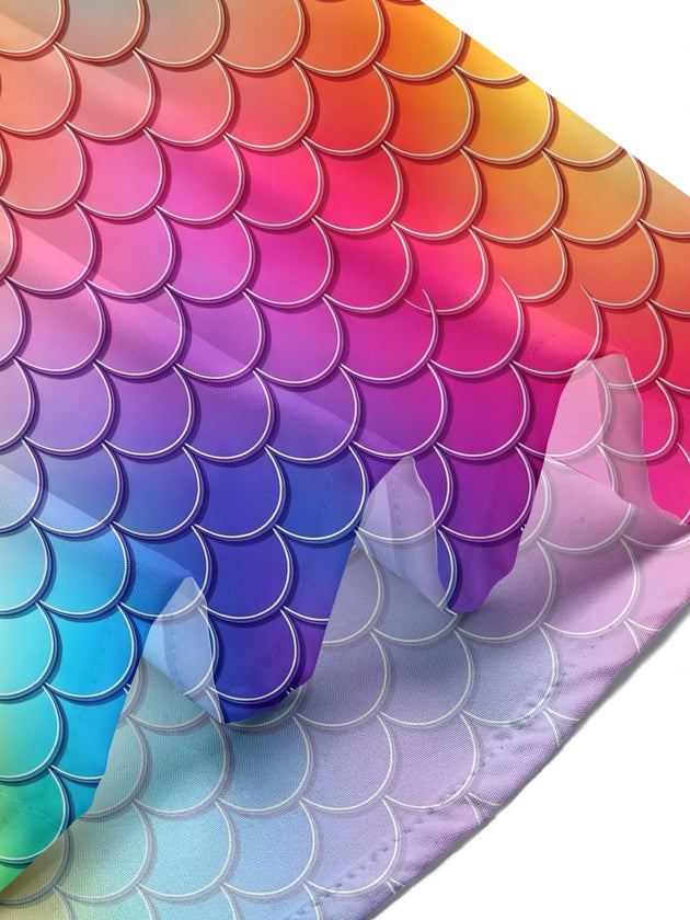 Gradient Colorful Fish Scale Women's Short Sleeve Shirts