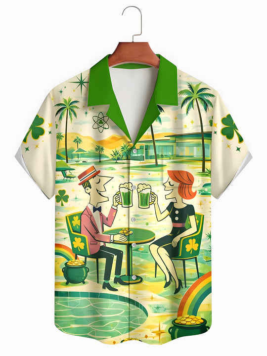 men's Cuban collar shirt front view