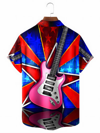 men's music print shirt back view