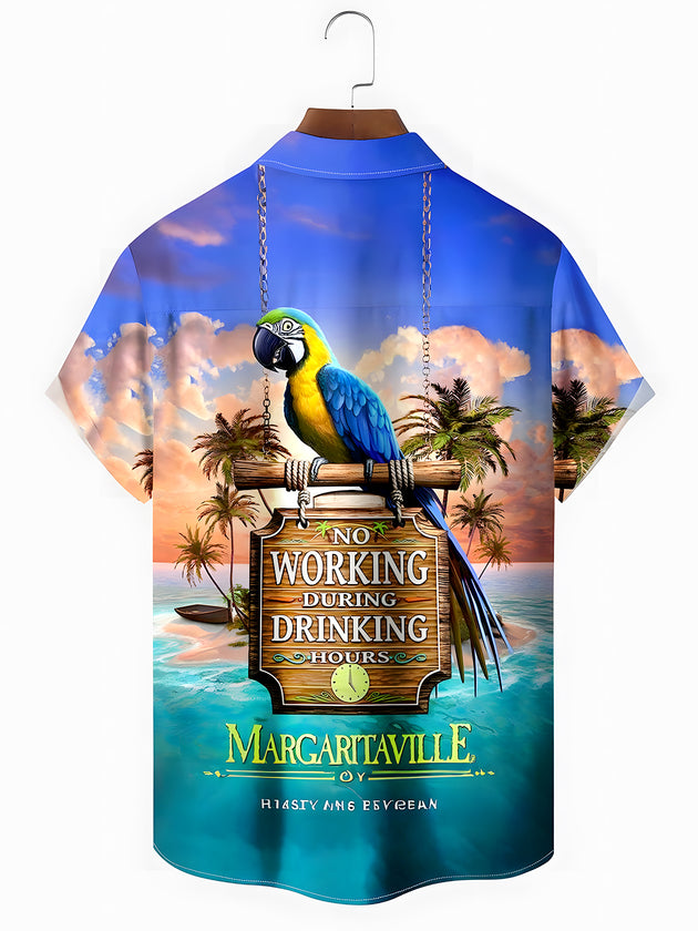 men's aloha shirt back view