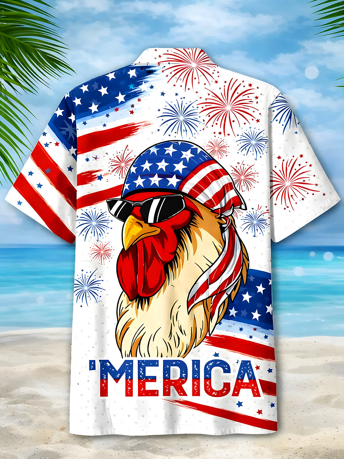 men's aloha shirt back view